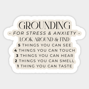 Grounding for Stress and Anxiety Sticker